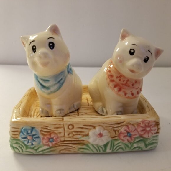 Mercuries Country Farm Tea Set Pig Salt & Pepper Shakers 1994 - Picture 10 of 13